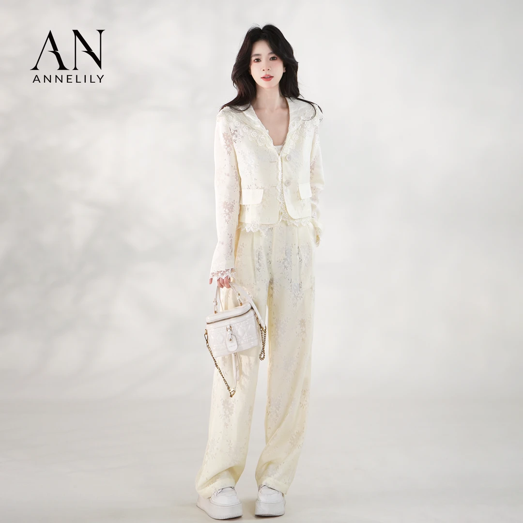 ANNE甜甜【白浅】新款休闲百搭气质轻奢长裤套装AT2503120