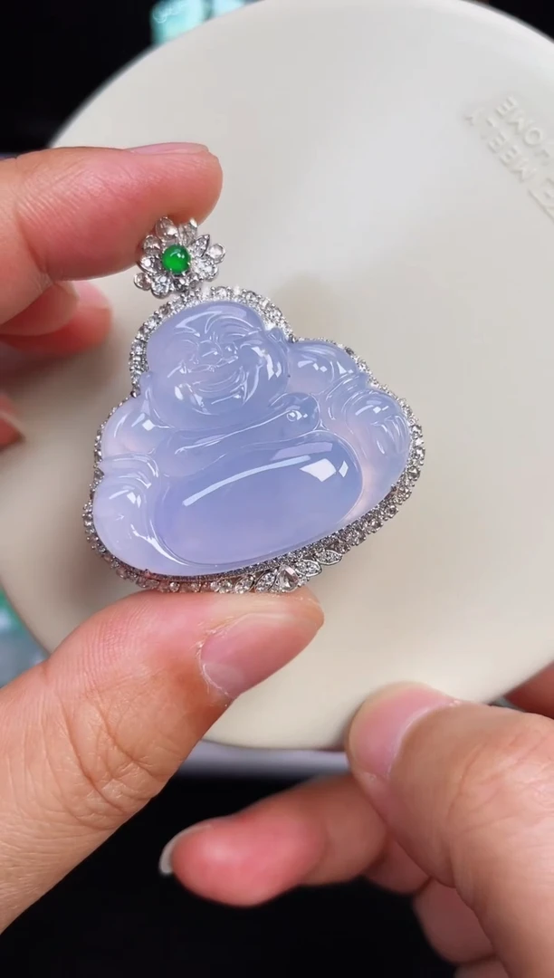 颈饰18K金镶嵌翡翠【43】佛公 尺寸 45.2   39.8   15mm