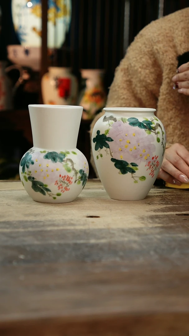 【闪购商品】瓷片景德镇纯手工釉下彩精品花瓶