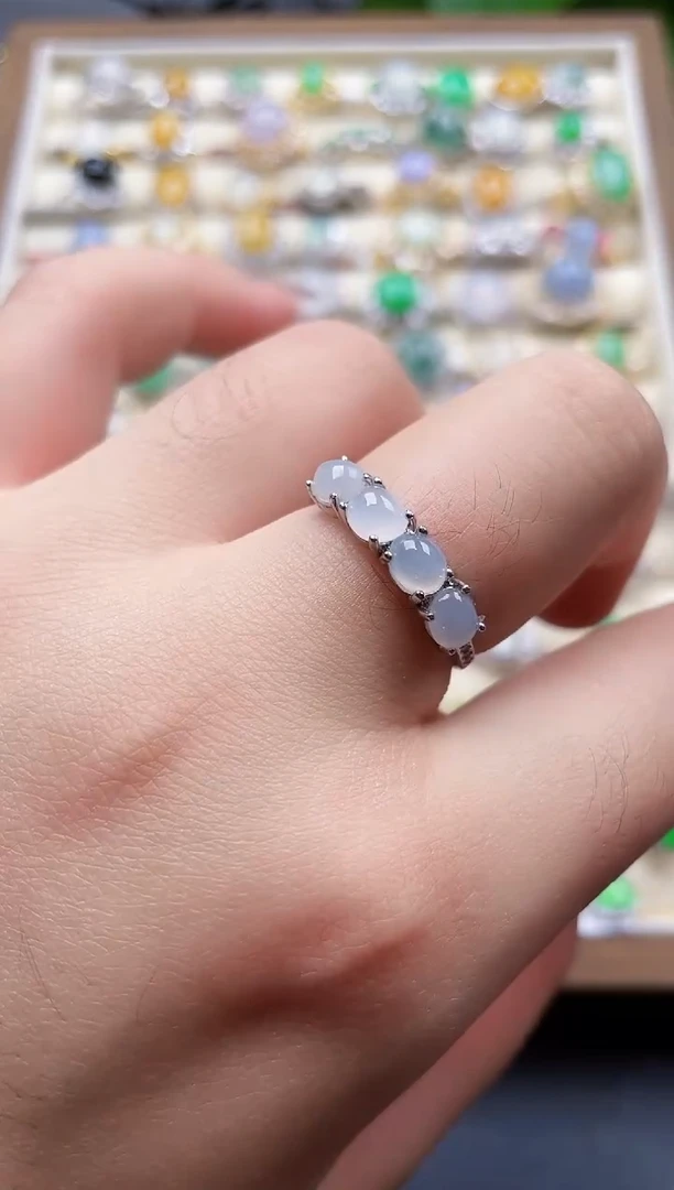 银S925镶嵌戒指翡翠1