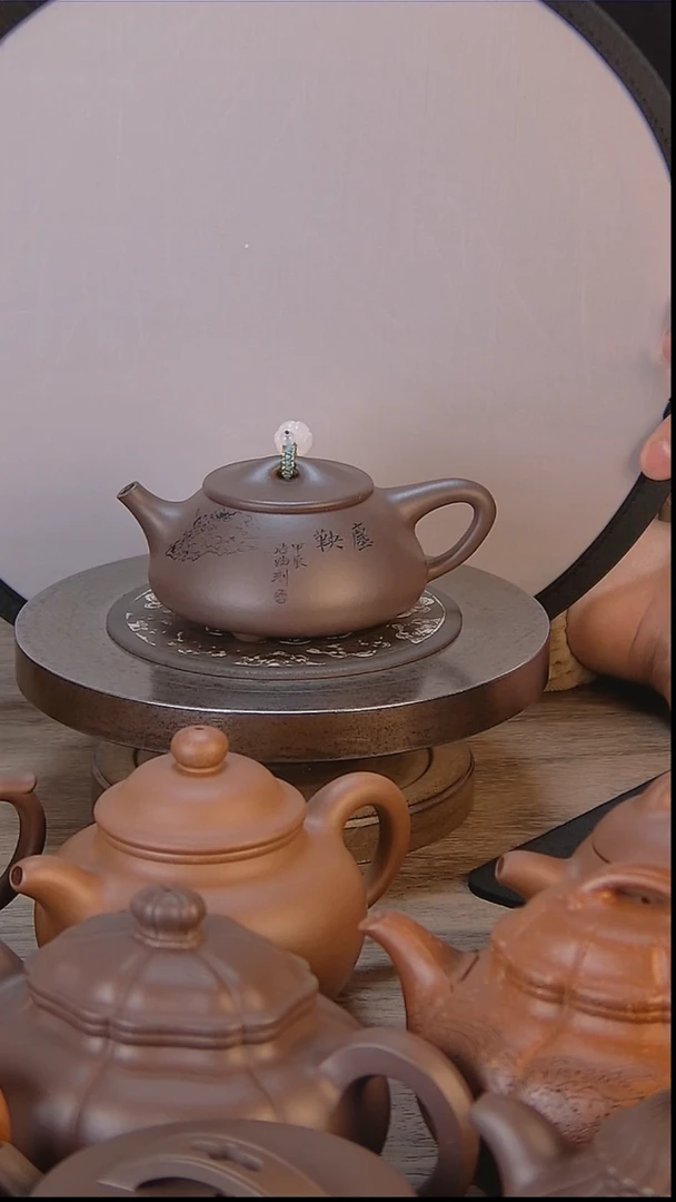 茶壶紫砂以****心山水满瓢