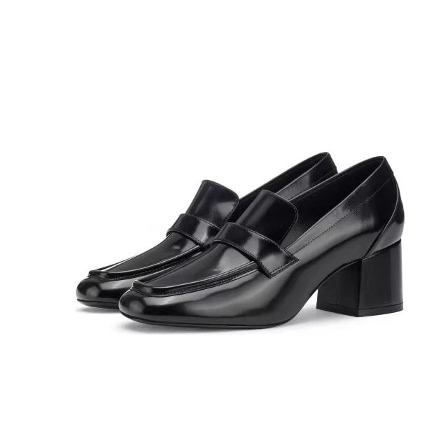Stuart Weitzman【商场同款】SLEEK 60 LOAFER黑抛光牛皮深口鞋