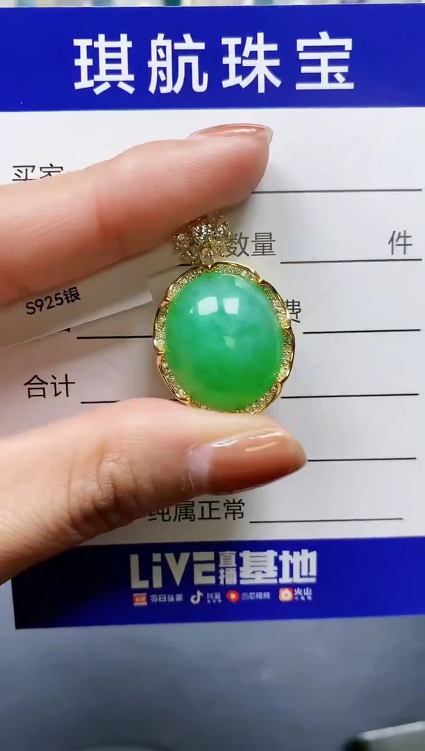 【闪购商品】翡翠颈饰银S925镶嵌0677