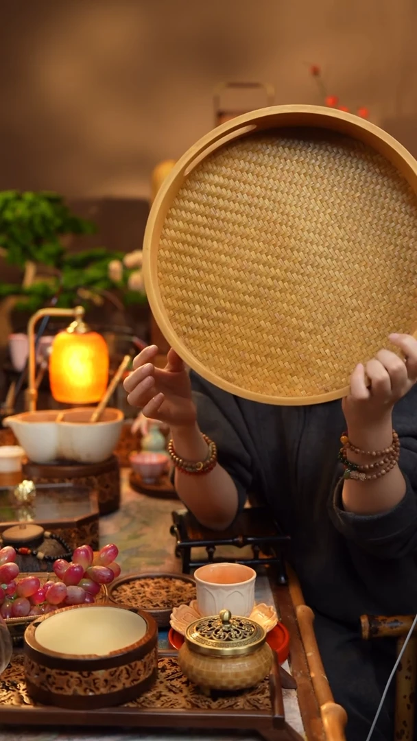 木善远观 竹编茶盘