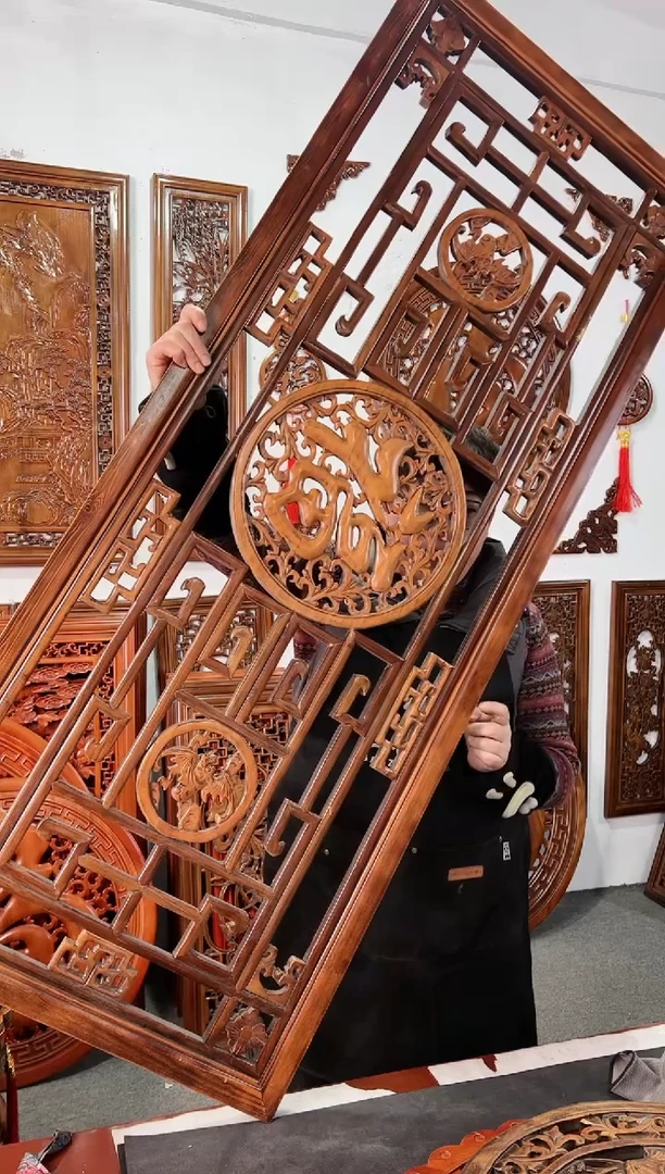 【闪购商品】香樟木木雕150*60  五福临门