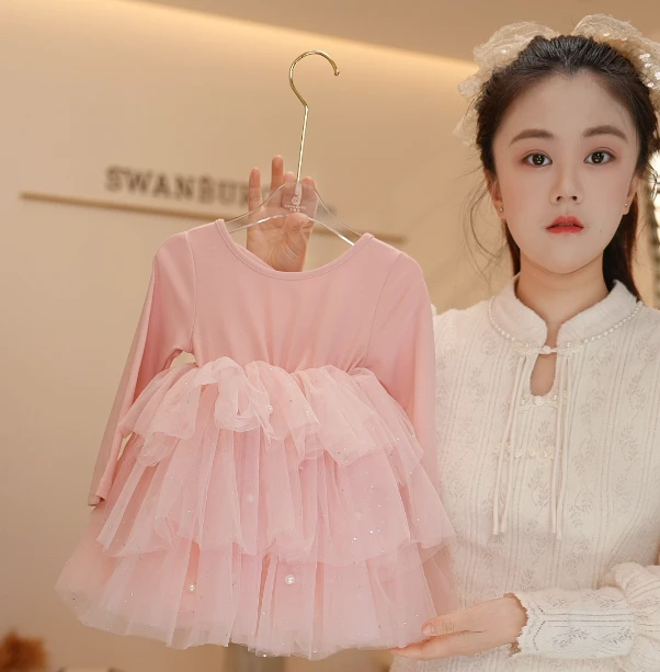 【Y.d6835】2025新款夏季女童洋气连衣裙重工女宝公主裙甜美春秋