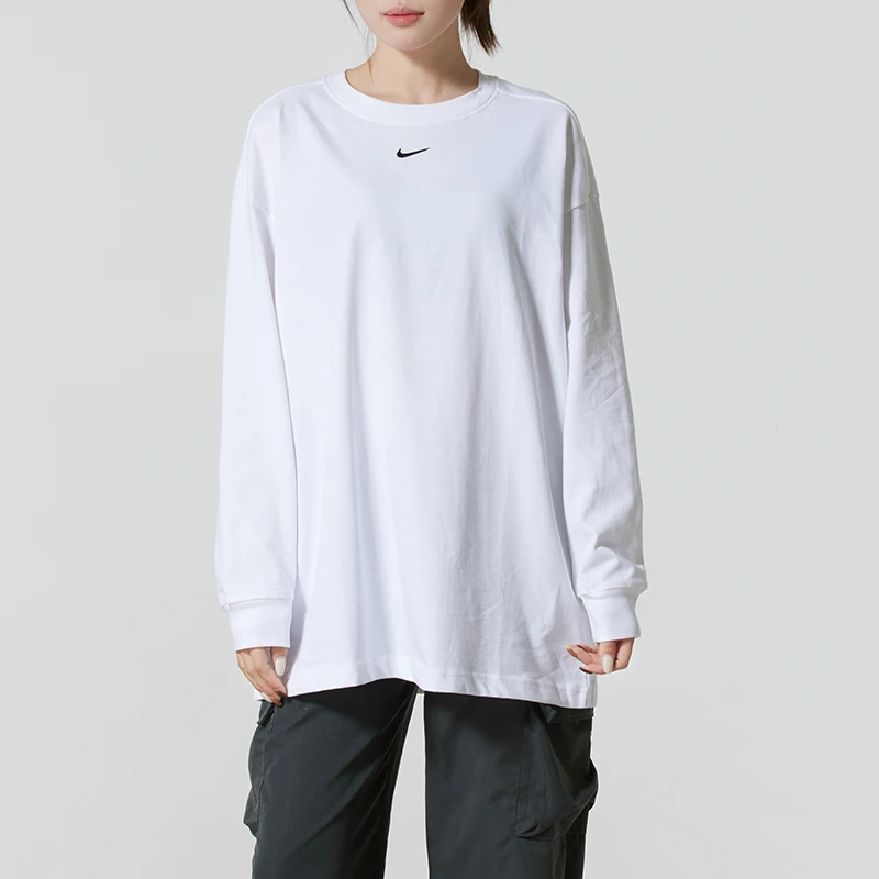 NIKE耐克女T恤2025秋季新款运动时尚长袖舒适透气休闲训练套头衫