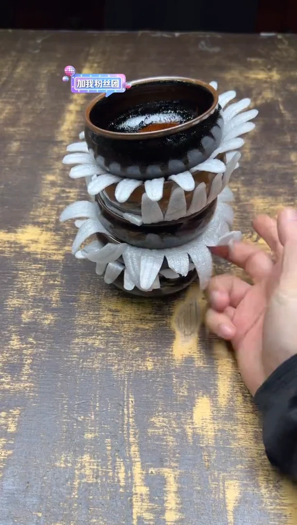 丁桂云柴烧木叶盏 大