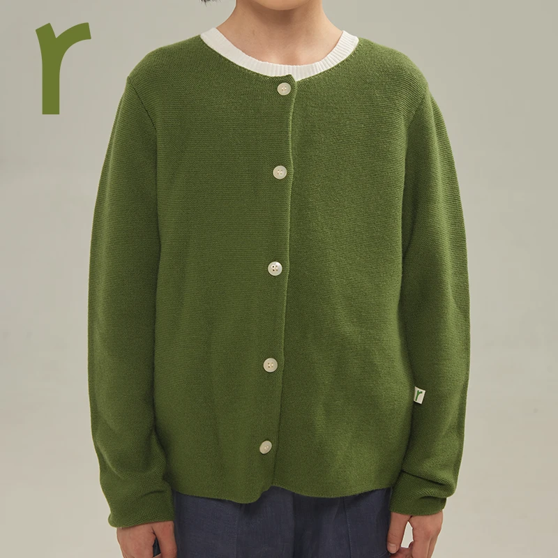 ArborTree 春意 美利奴羊毛开衫 春秋季贴身款 亲肤软糯圆领保暖