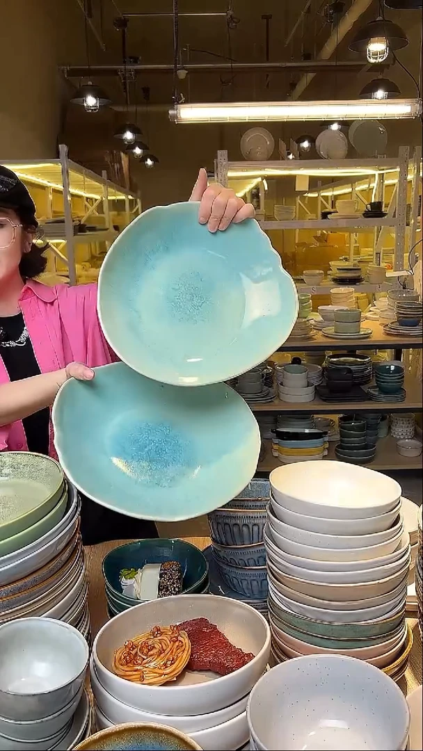 瓷47外贸尾货窑变釉下彩默认微瑕