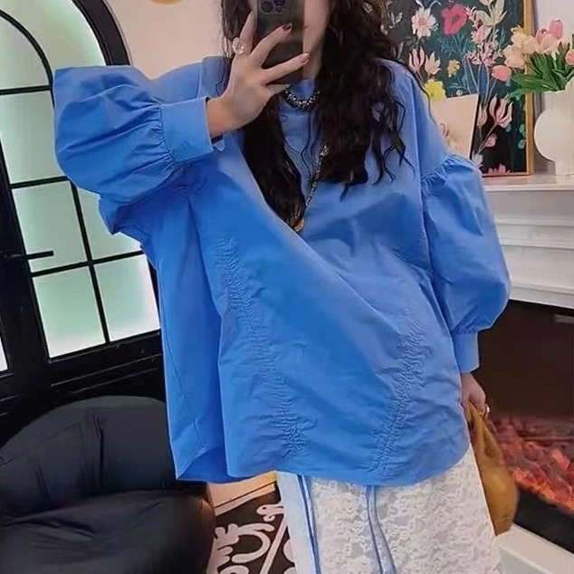 2025春季纯色立体常规款衬衫休闲上衣宽松小众XX88683
