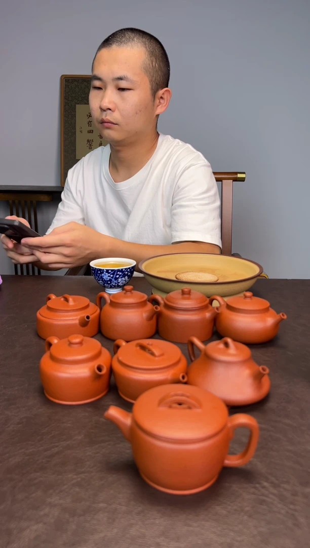 茶壶紫砂我**龙大红泥面缸汉瓦