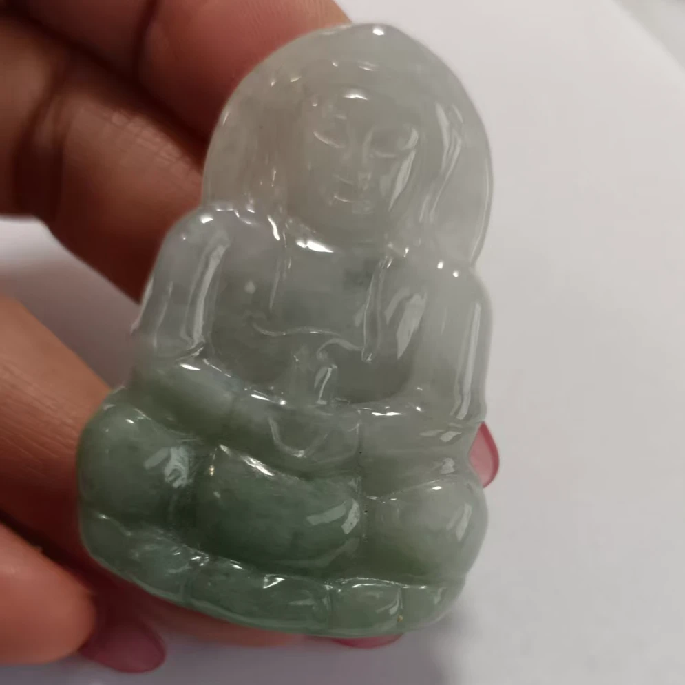 天然翡翠A货，观音吊坠（不含链），多样性发其一