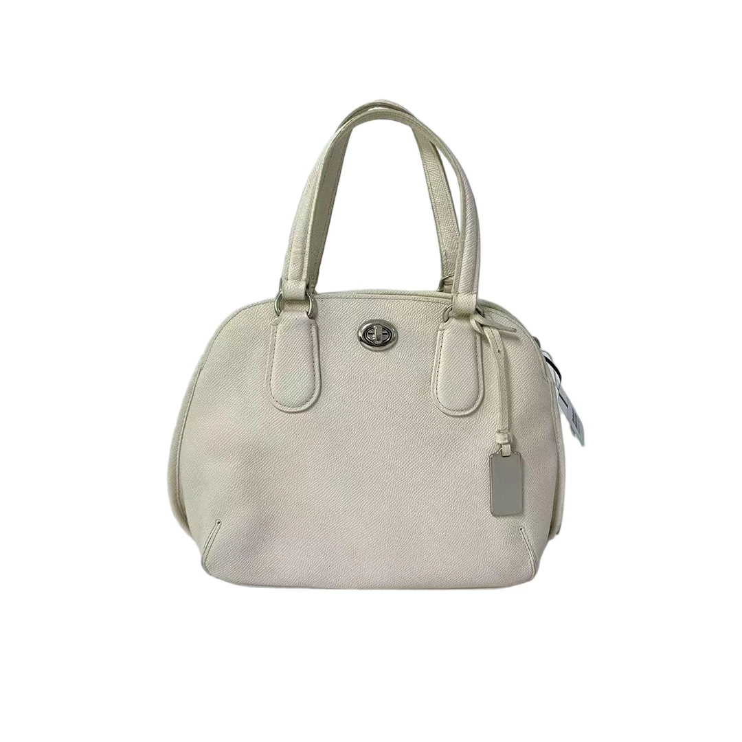 95新 COACH/蔻驰 白色全皮手提贝壳包  AF-10409-B