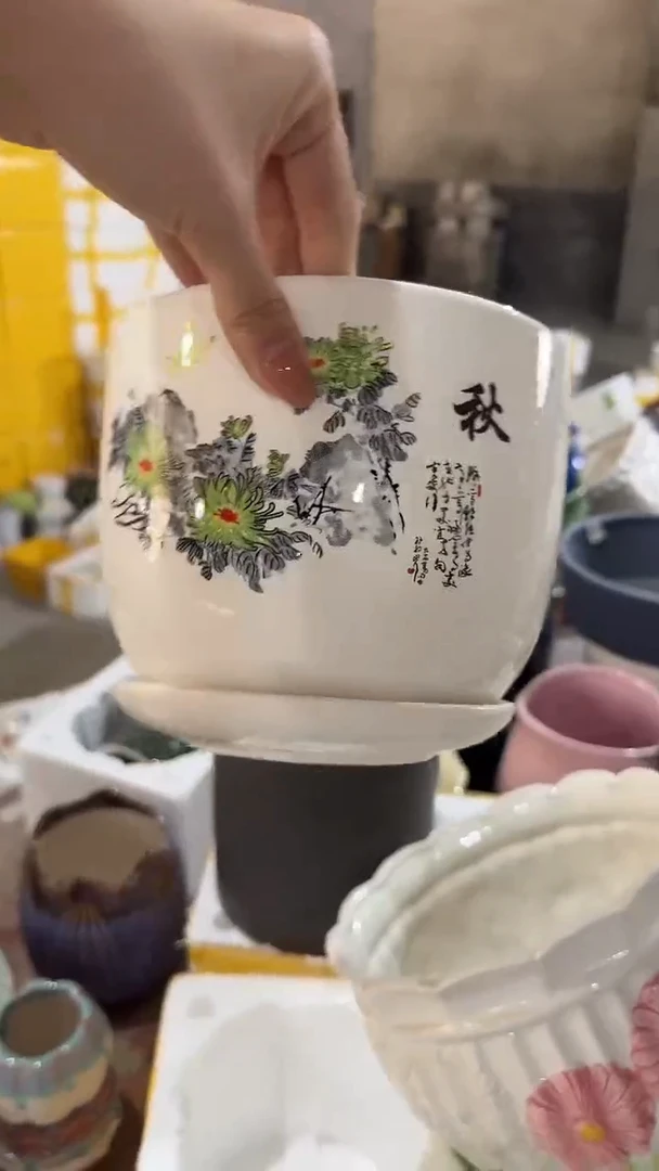 高温陶瓷花盆+E6