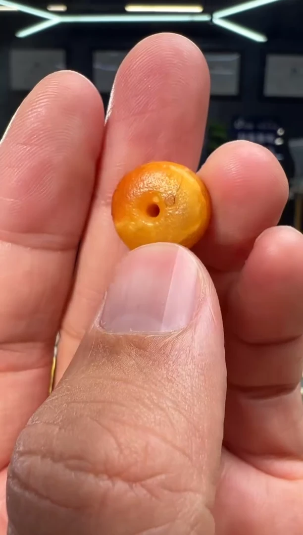 裸石琥珀未镶嵌橘皮妖花饼子-s57 14.8*8.7mm