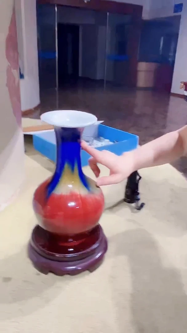 瓶景德镇高温颜色釉天球瓶