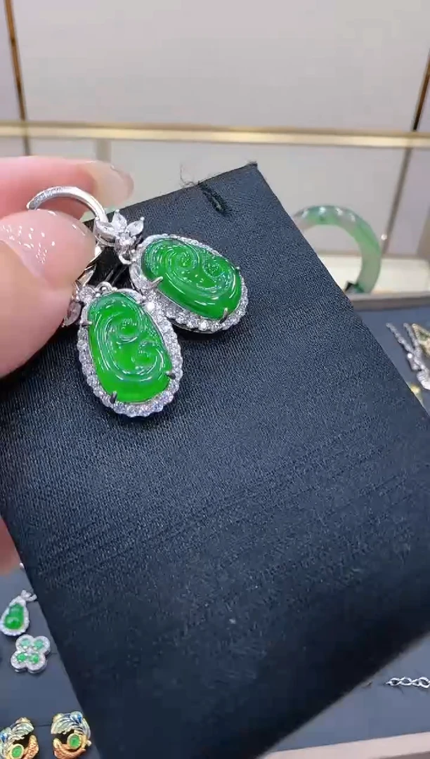 【闪购商品】翡翠耳饰银S925镶嵌团购多样性发一件