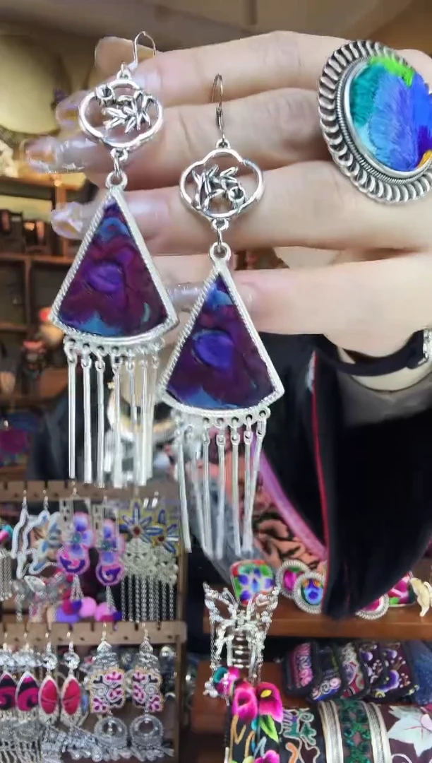 刺绣非遗刺绣民族风耳环