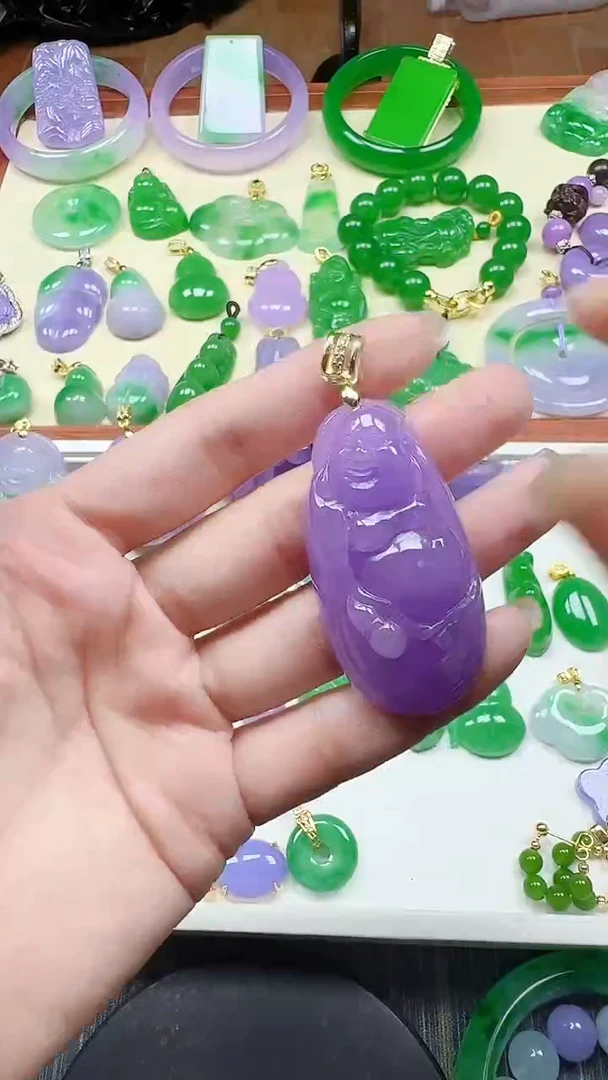 吊坠(赠链)未镶嵌翡翠紫战佛