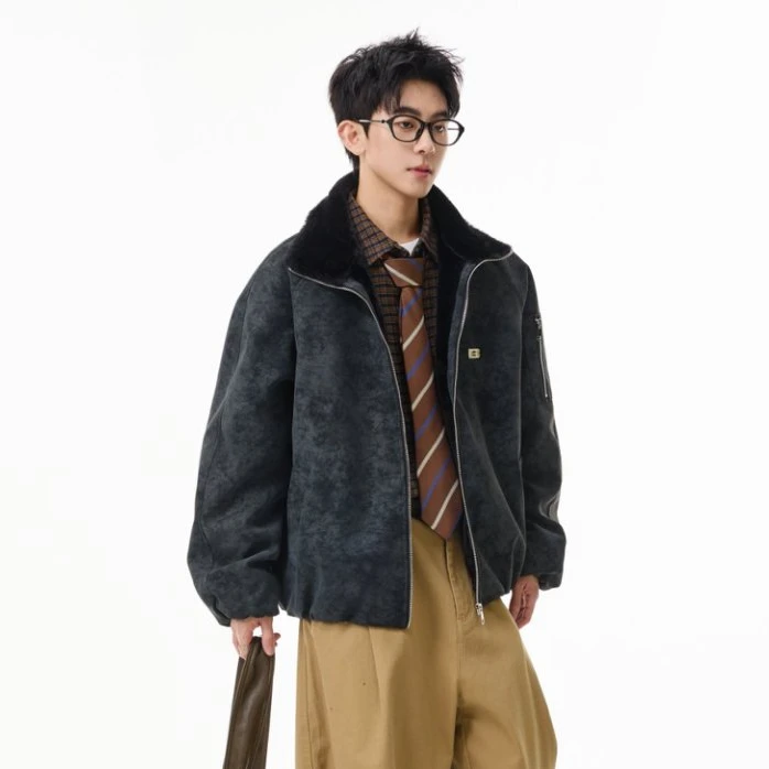 OXR美拉德水洗皮衣外套男女款秋季美式复古潮流机车夹克