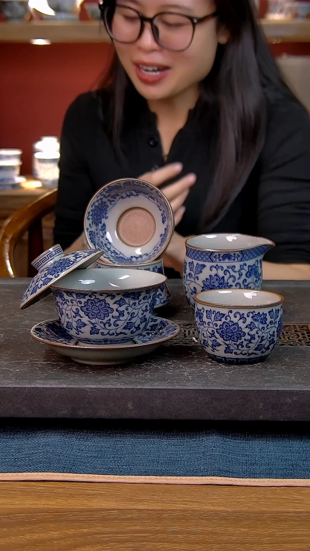 简装家用款4件套 老陶泥开片纹陶瓷茶具