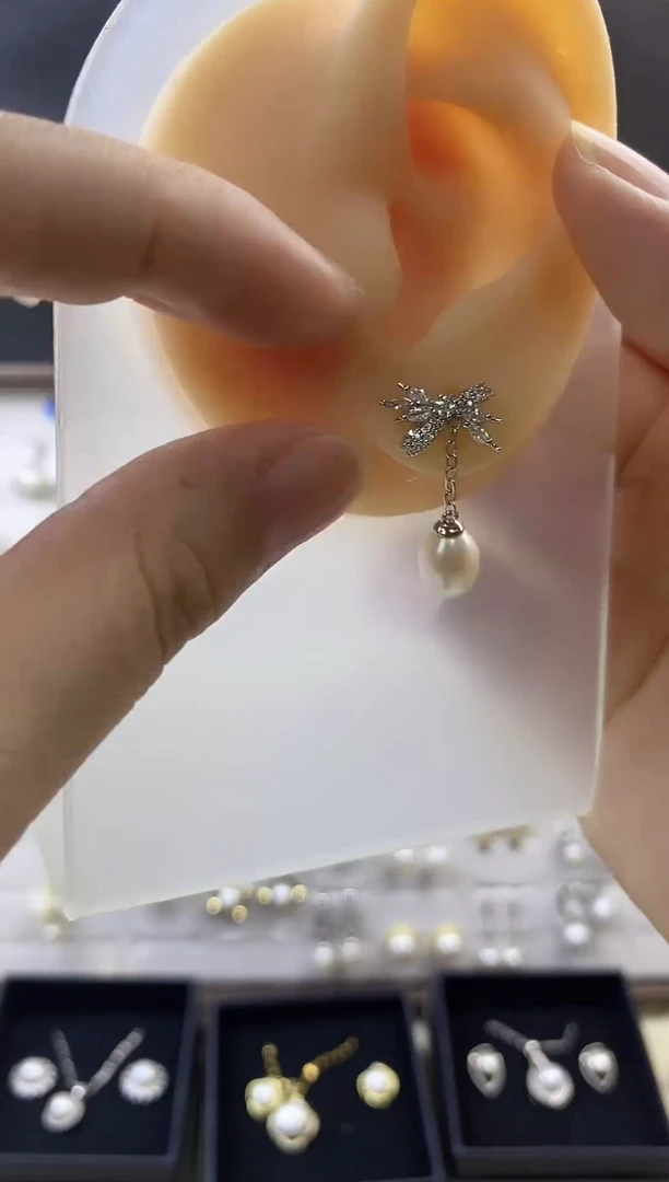 合金耳饰淡水珍珠108