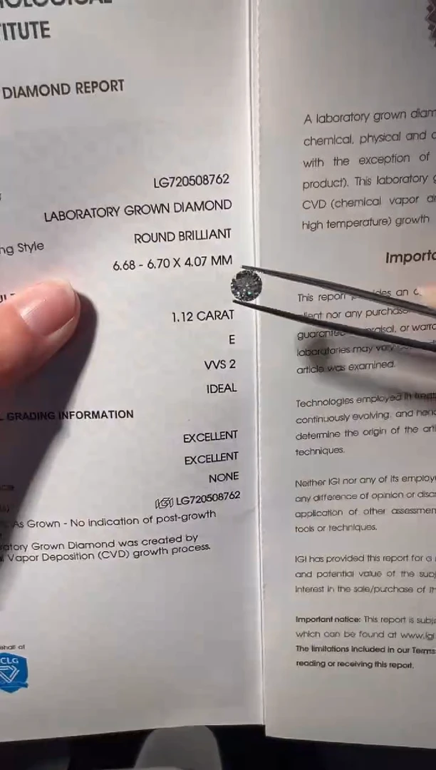 裸石合成钻石仔LG8762    1.12ct