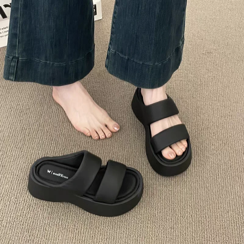 33232厚底增高一字拖鞋女