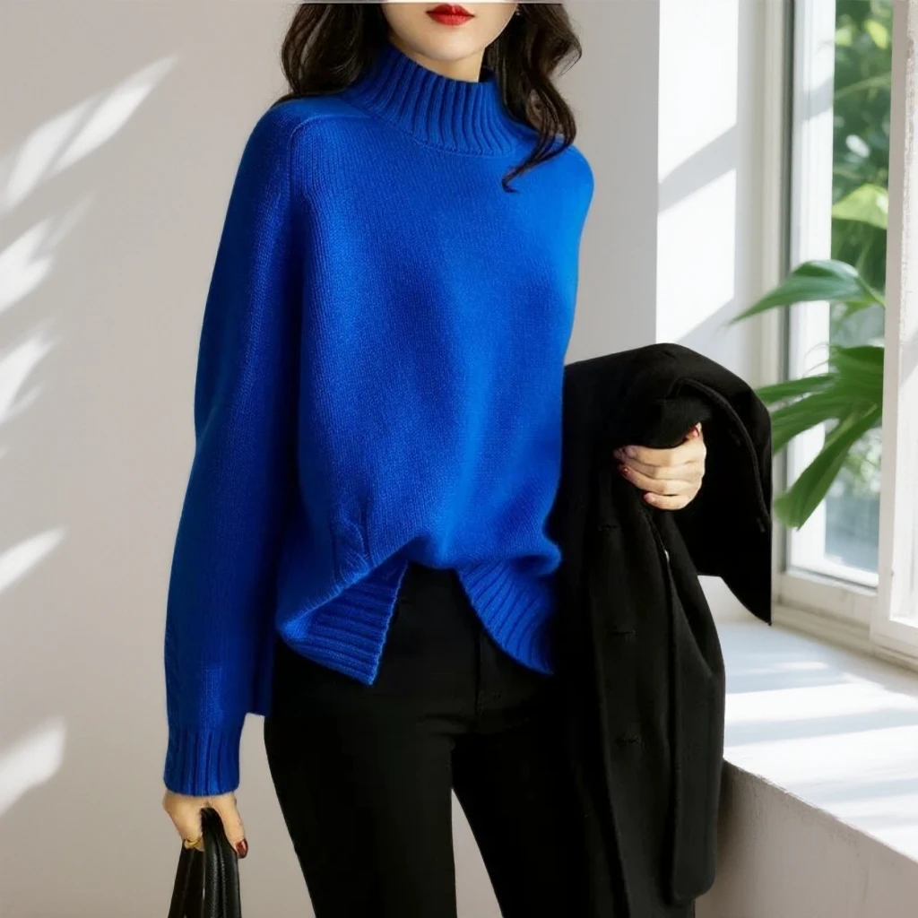 常规加厚针织衫百搭减龄保暖毛衫上衣慵懒风显瘦秋冬女士长袖毛衣