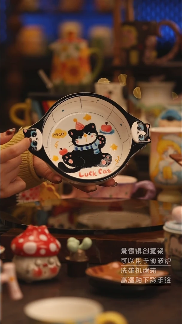 陶瓷景德镇可爱陶瓷釉下彩绘设计师款