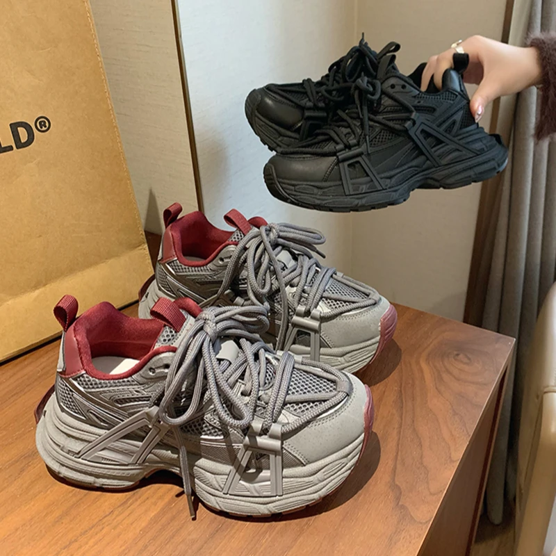 悟空爆款厚底老爹鞋女ins潮2025新款增高休闲鞋跑步运动鞋百搭