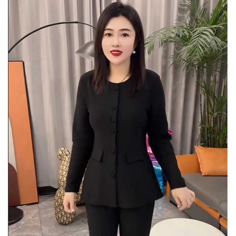 春季新款韩系时尚高级感超好看长袖西装外套收腰百搭小众休闲上衣