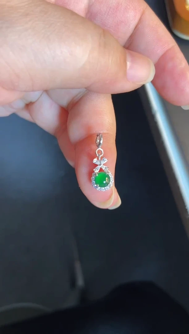 吊坠(不含链)银S925镶嵌翡翠1