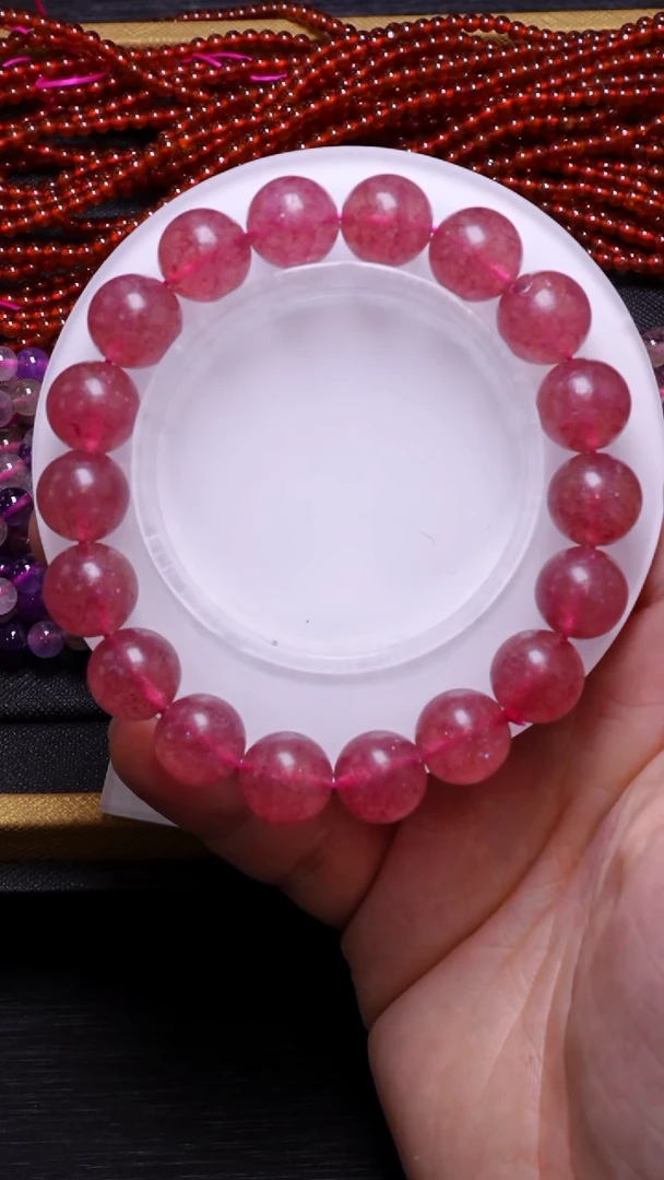 【闪购商品】水晶单圈未镶嵌Q011鸽血红草莓晶单圈11mm