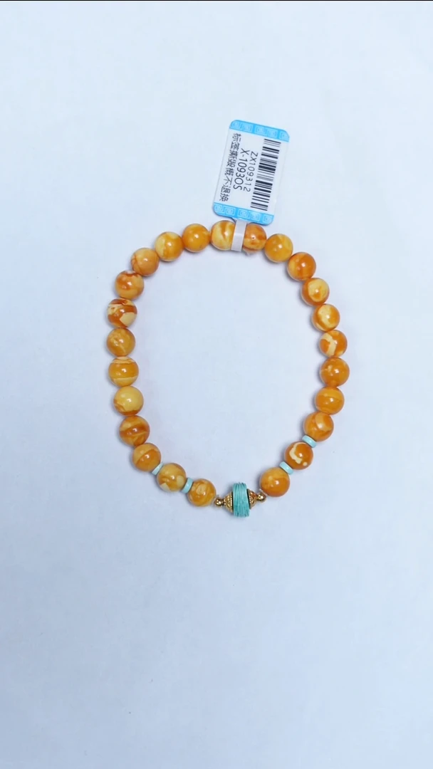 手链蜜蜡未镶嵌花蜡绿松手串7mm