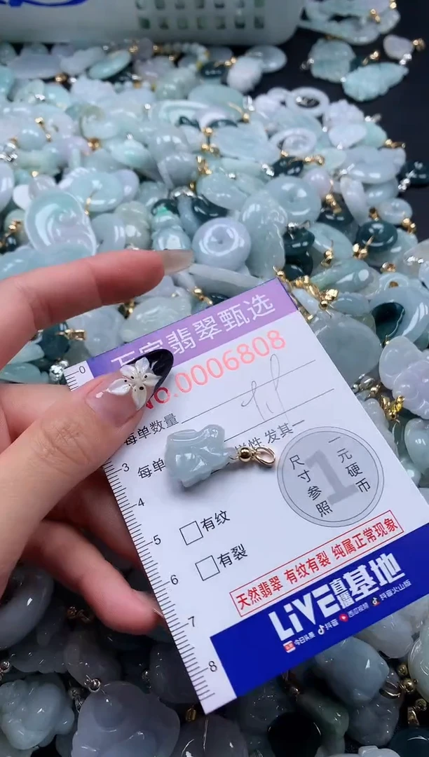 翡翠未镶嵌颈饰6808