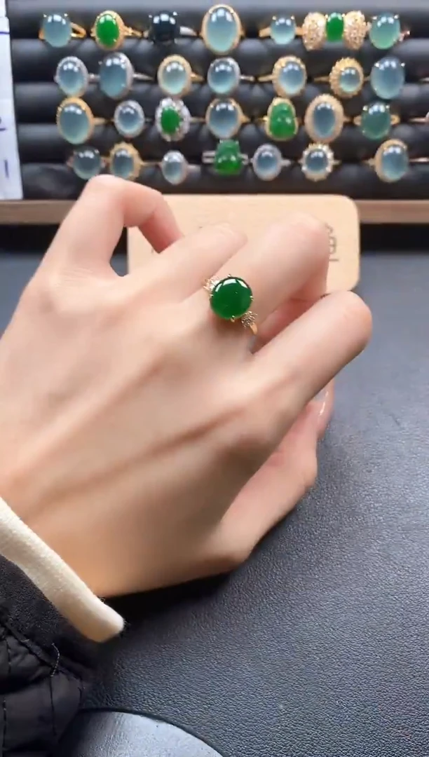 银S925镶嵌戒指翡翠51151