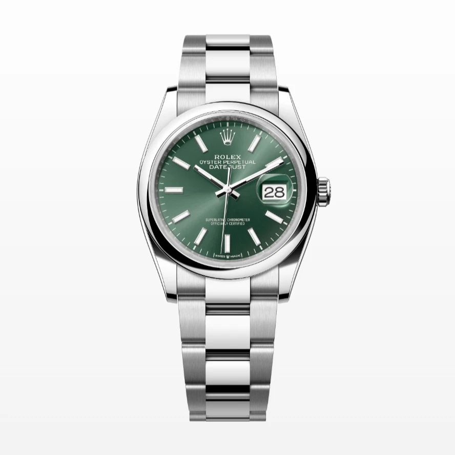 99新 Rolex/劳力士 日志36mm/126200/薄荷绿盘/夜光刻度/全套