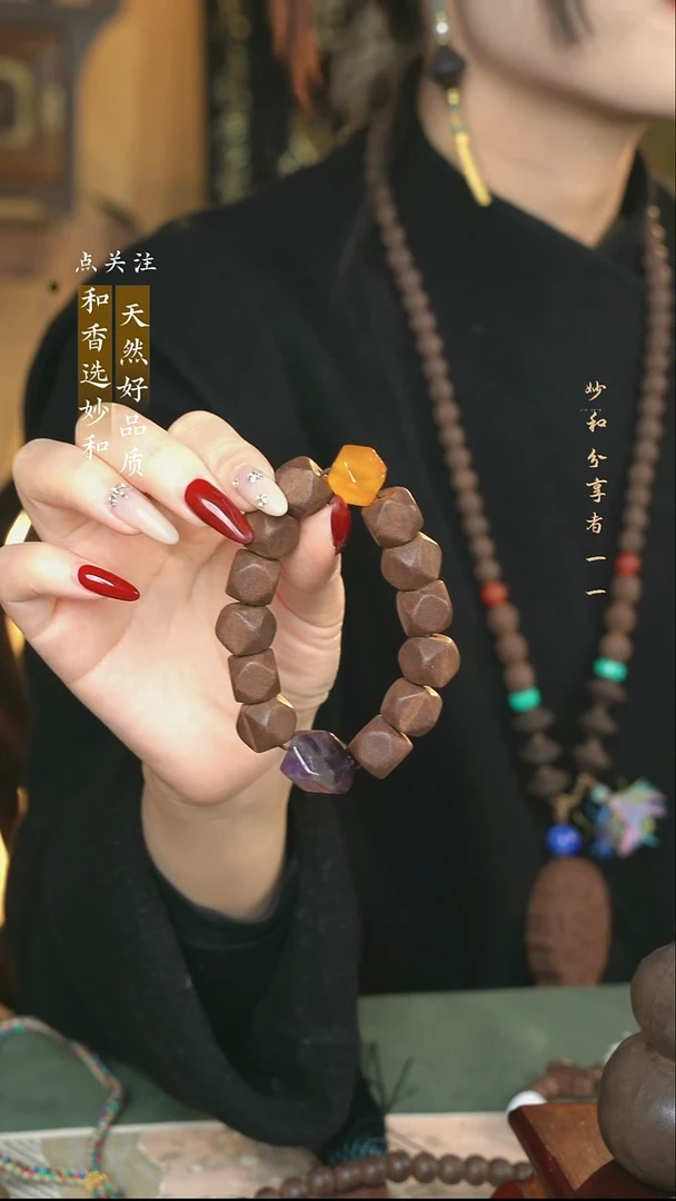 泥塑次第花开唐八棱单圈设计款手串1.6左右（12颗）