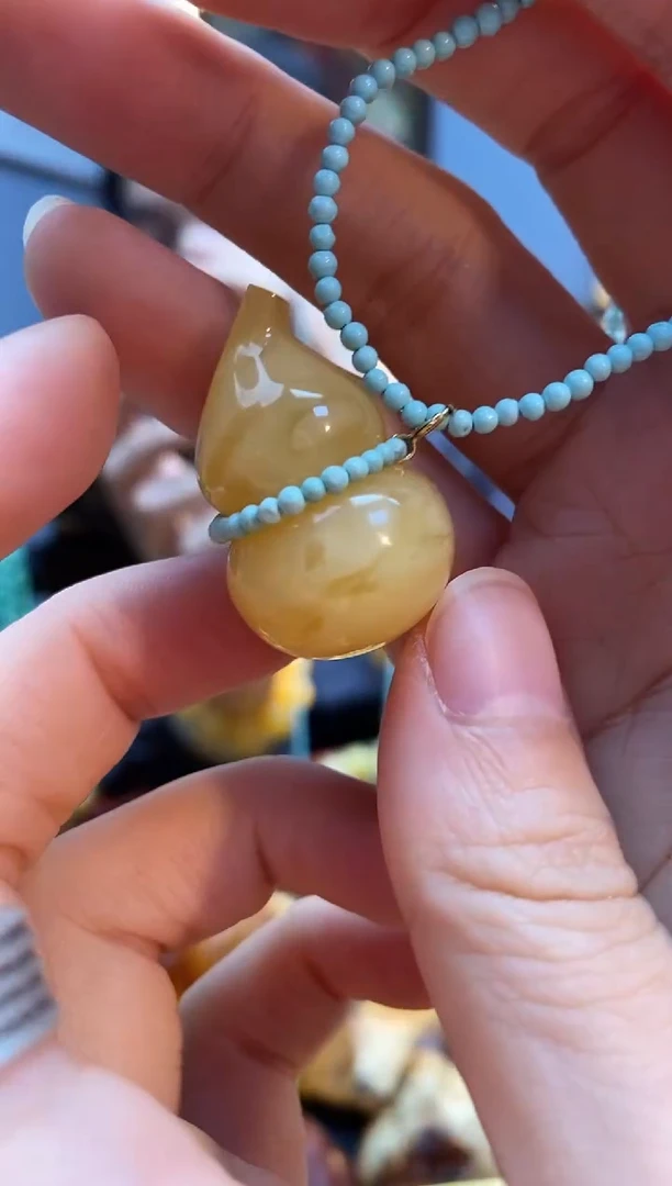琥珀颈饰未镶嵌项链