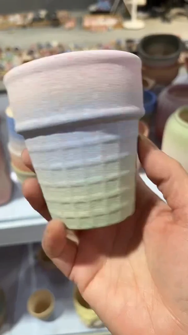 麦饭石粗陶多肉花盆口径7*8