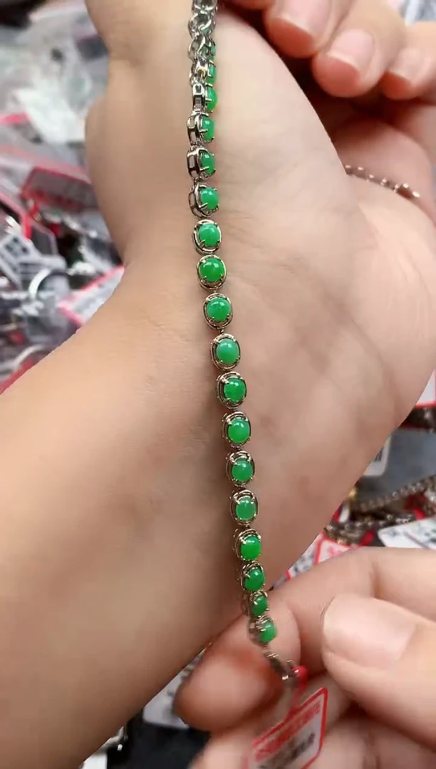 银S925镶嵌戒指翡翠天然A货缅甸翡翠