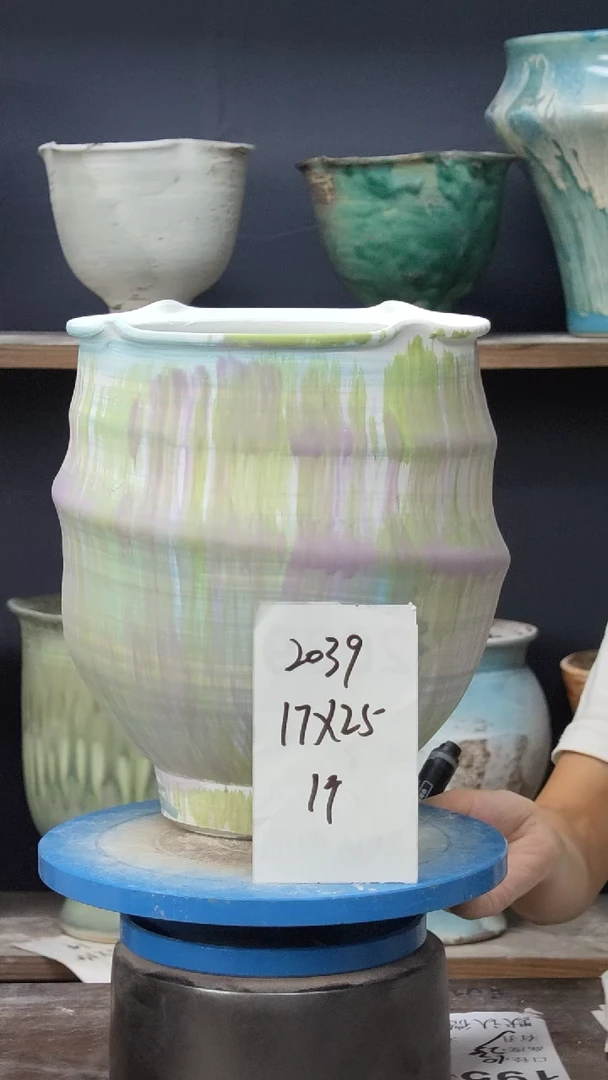 奥*给景德镇花盆默认微瑕2039