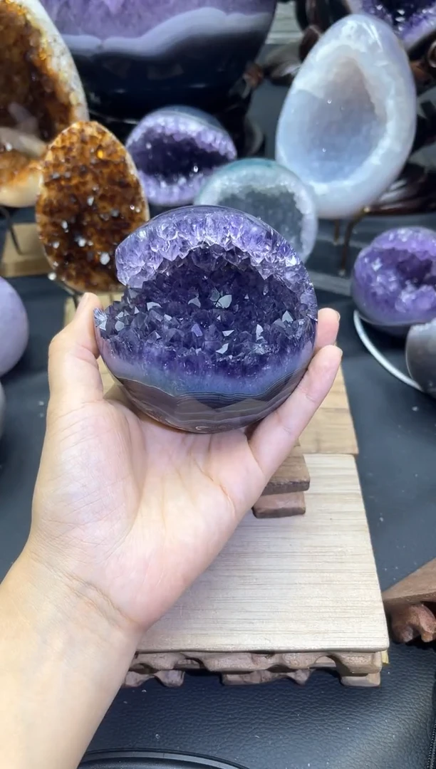未镶嵌大型摆件（非配饰）紫晶336号开口笑
