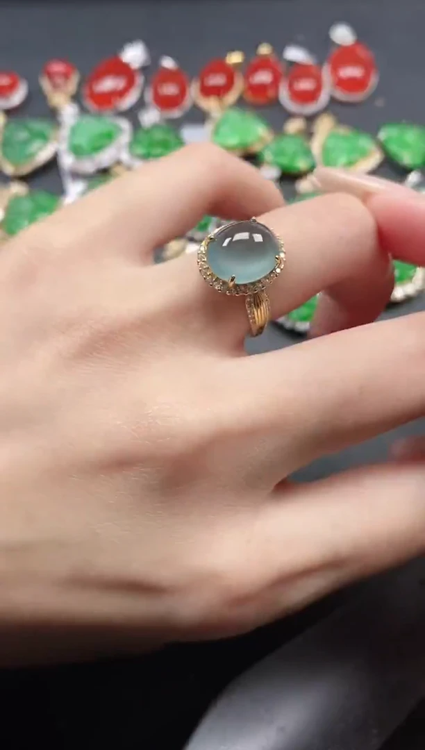 银S925镶嵌戒指翡翠51511