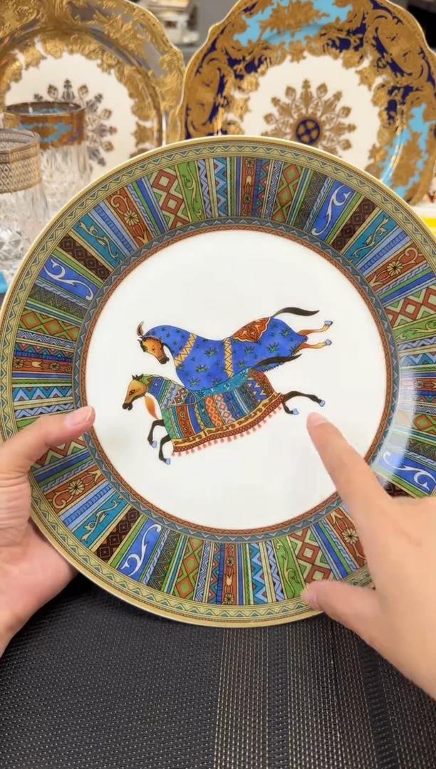 瓷片10.5英寸平盘 微瑕 2个