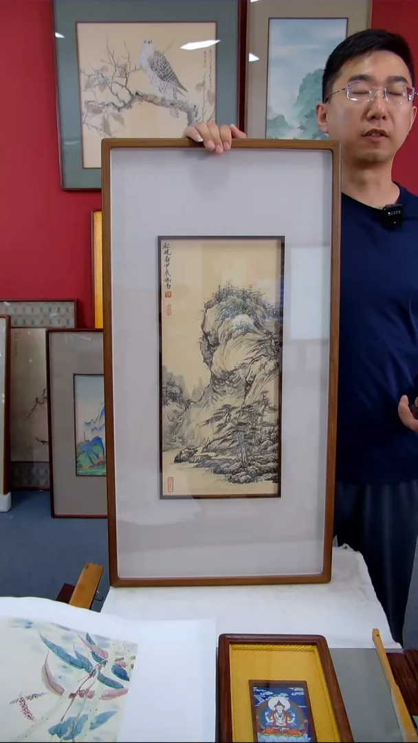 国画刘廷《松风图》装裱82*42