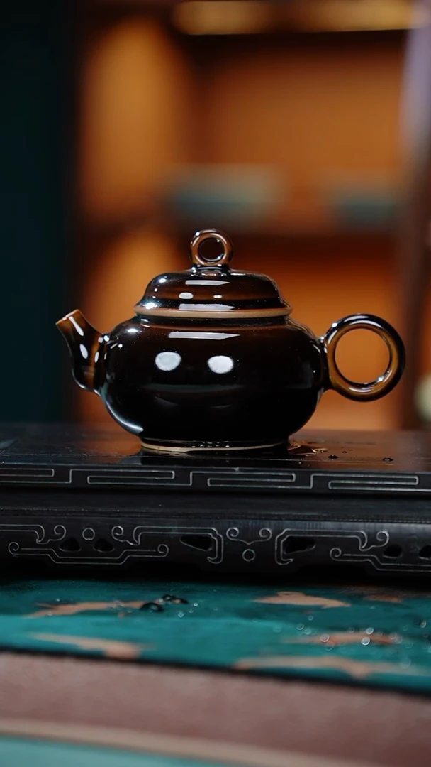 5-4双环壶（浩然堂 茶末釉）