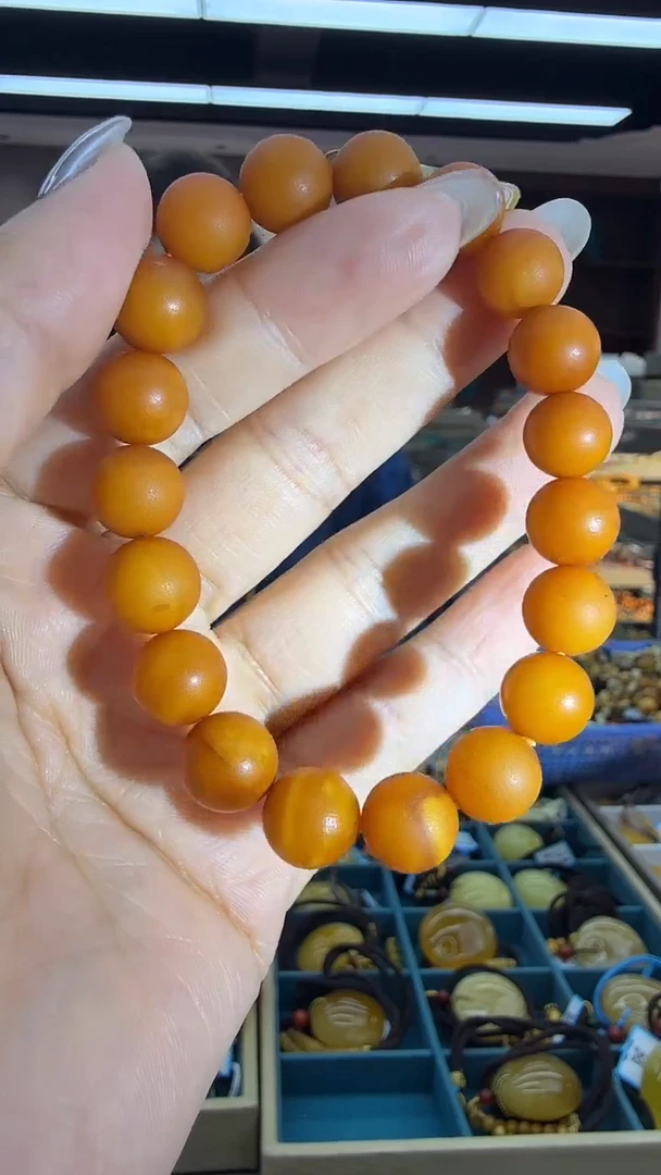 手链琥珀未镶嵌130秒拍号 假一罚三 10mm